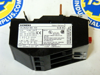 <b>Siemens - </b>3UA52 00-1H Overload Relay 5.0 to 8.0 Amps